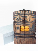 Скульптура из кедра Семья с двумя девочками в коробке, 30 см. фото в интернет-магазине эко товаров из Горного Алтая